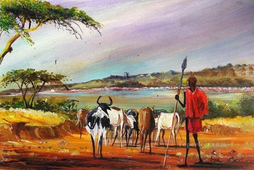 アフリカ人 Painting - アフリカのボゴリア湖